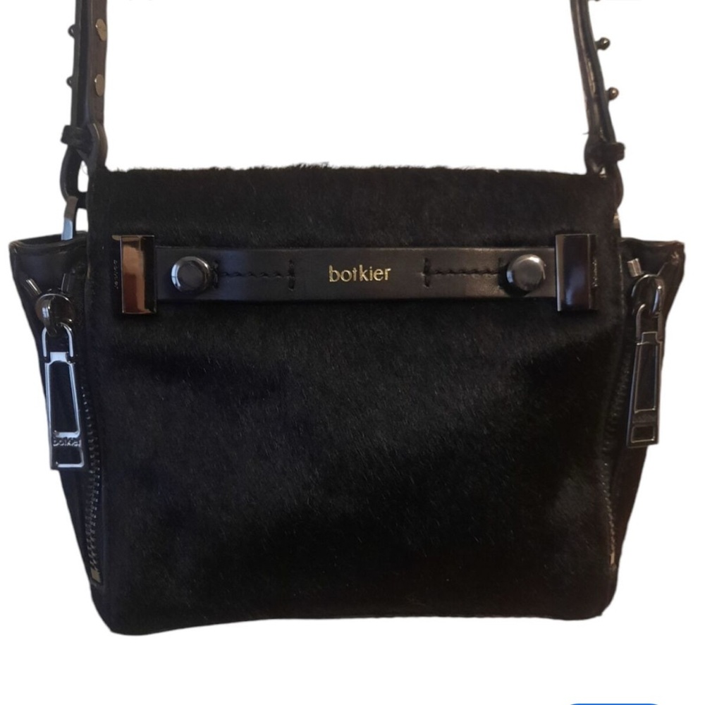 Botkier black fur and Leather beautiful purse